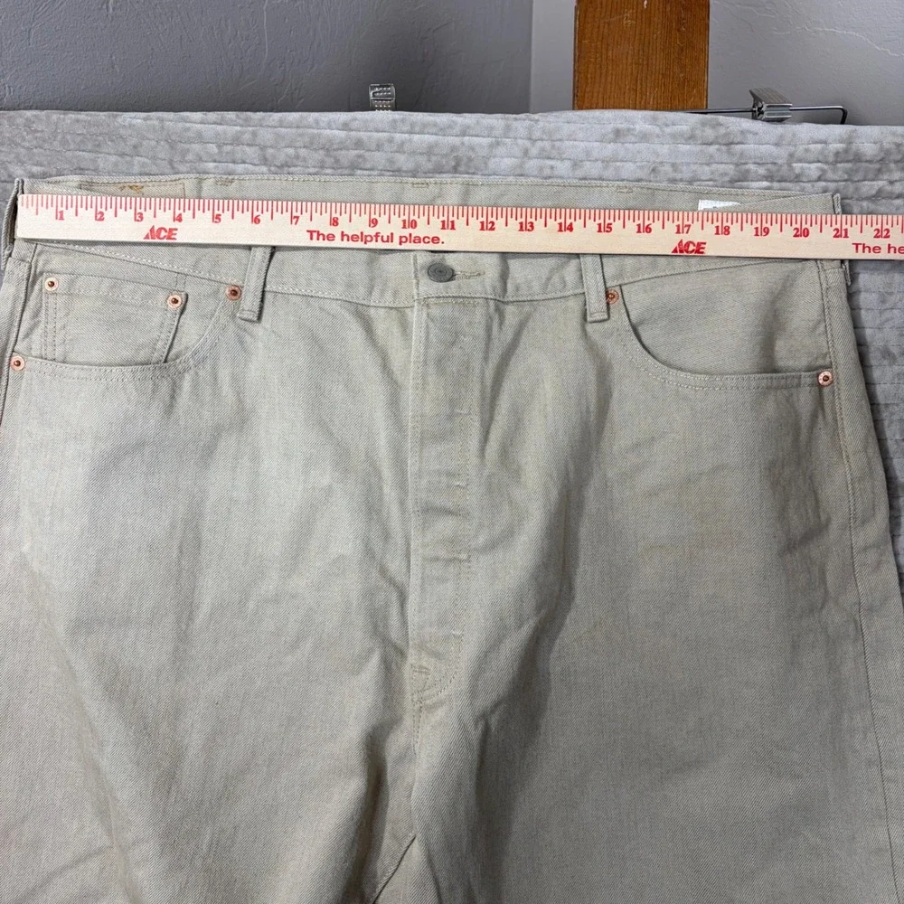 Levi's 501 Original Fit Jeans Beige Cone Denim Button Fly Mens W44 L34‎